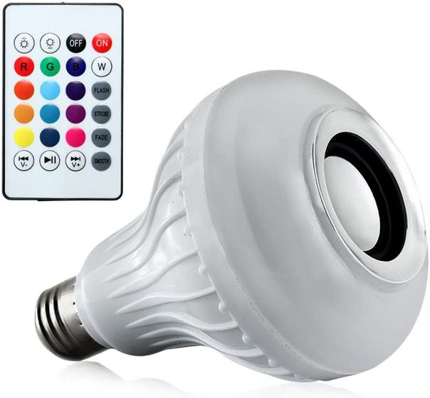 Imagem de Lâmpada Led 12w Caixa Som Bluetooth Mp3 Controle Remoto Music Bulb