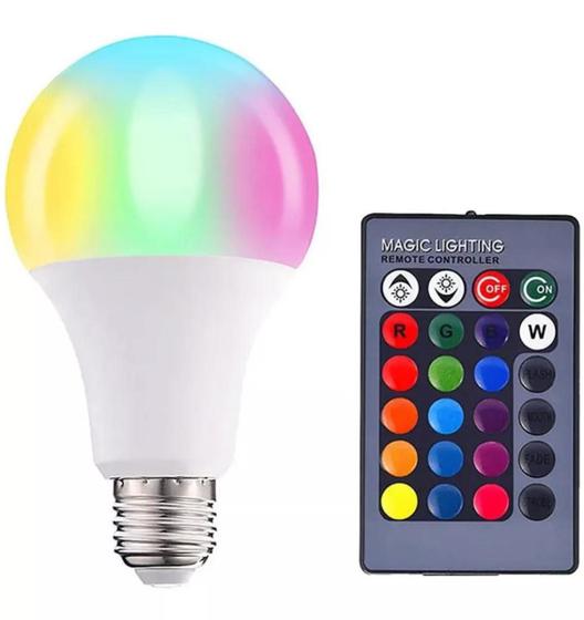 Imagem de Lampada Led 15w Colorida Troca Cor Controle Remoto