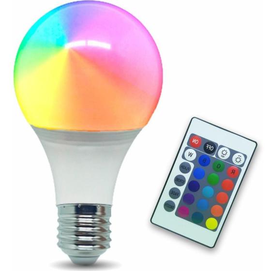 Imagem de Lampada led 16 cores controle remoto decora 7w RGB Colorida