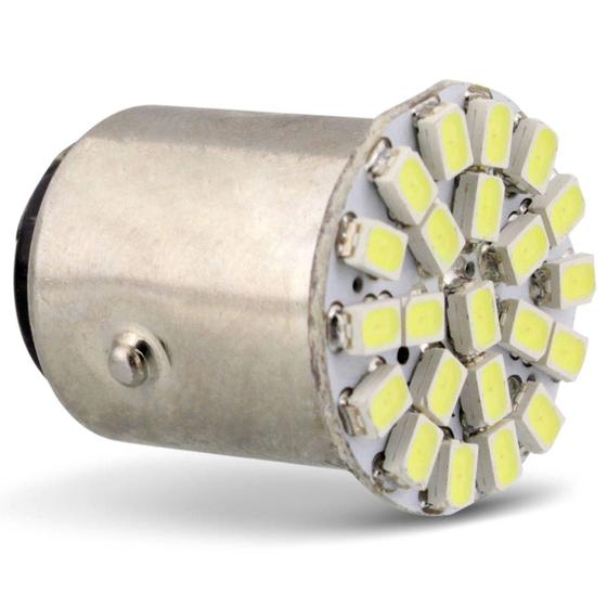 Lâmpada LED 2 Polos Pinos Desencontrados 22 LEDs 2W 24V Luz Branca Aplicação Freio Caminhão Menor preço em Lâmpada LED 2 Polos Pinos Desencontrados 22 LEDs 2W 24V Luz Branca Aplicação Freio Caminhão