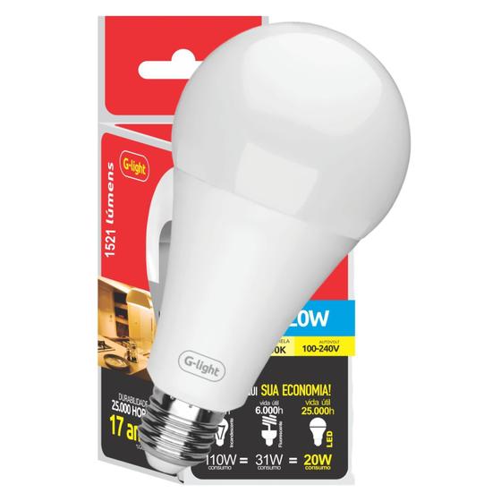 Imagem de Lâmpada Led 20w 3000K 1521 Lumens Angulo 150 Graus Autovolt E27 IP20 IRC 80 Vida Útil Extensa