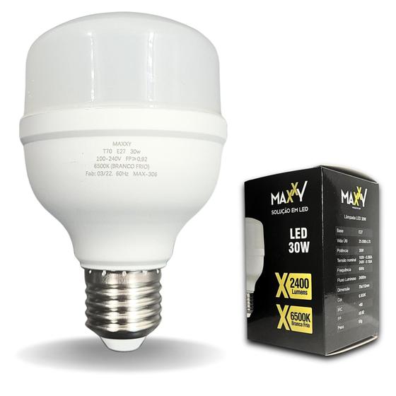 Lâmpada LED 30W Bulbo Branco Frio 6500k (Luz Branca) Bivolt 110v 220v Soquete E27 Menor preço em Lâmpada LED 30W Bulbo Branco Frio 6500k (Luz Branca) Bivolt 110v 220v Soquete E27