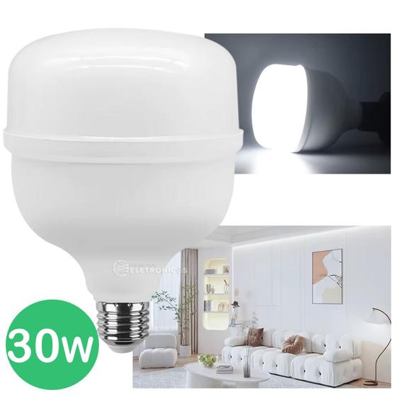 Imagem de Lâmpada LED 30W E27 6500K Branco-Frio Iluminação Intensa para Plafons e Luminárias EB7002