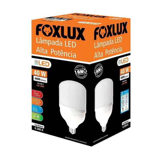Lâmpada LED 40W Bivolt de Alta Potência Luz Branca (6500K) Foxlux Menor preço em Lâmpada LED 40W Bivolt de Alta Potência Luz Branca (6500K) Foxlux