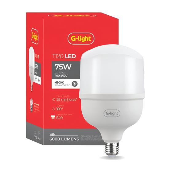 Imagem de Lâmpada Led 75w Super Bulbo Alta Potência Bivolt Branco Frio