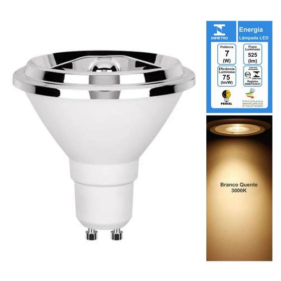 Imagem de Lampada LED 7W AR70 GU10 Branco Quente 3000K Bivolt