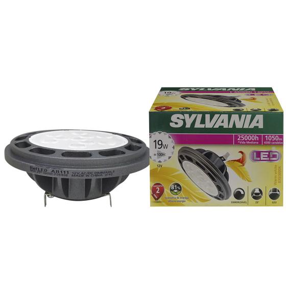 Imagem de Lampada led ar111 19w 12v 25g 3000k(branco quente)g53 dimerizável