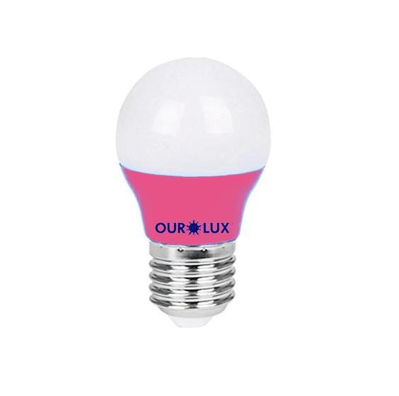 Imagem de Lâmpada Led Bolinha Colors 3W ROSA - OUROLUX (05430)