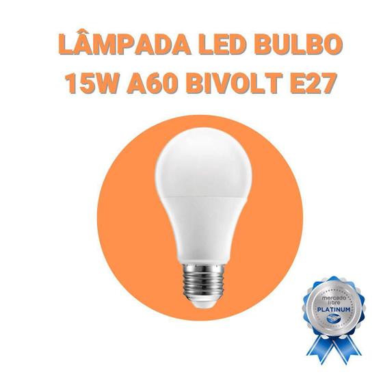 Imagem de Lâmpada Led Bulbo 15W A60 Bivolt E27