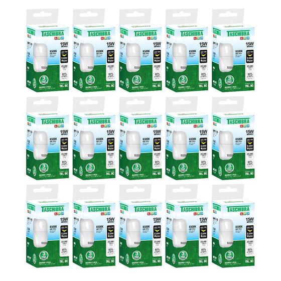 Lâmpada Led Bulbo 6500k A60 Tkl 15w E27 Taschibra Kit 15 Pçs Menor preço em Lâmpada Led Bulbo 6500k A60 Tkl 15w E27 Taschibra Kit 15 Pçs
