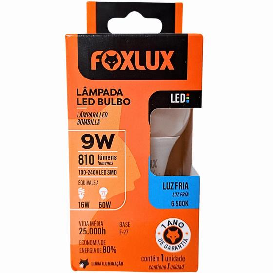 Imagem de Lâmpada Led Bulbo 9W 6500k Bivolt Fx