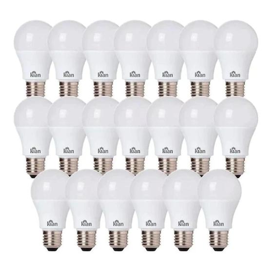 Imagem de Lampada led bulbo a 12w e-27 kian kit com 20 - 3k branco quente