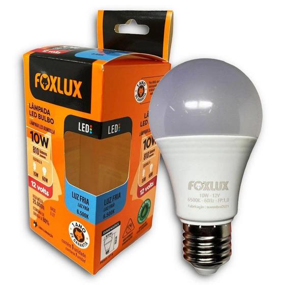 Imagem de Lampada Led Bulbo A60 10W 12V 6500K FoxLux