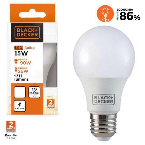 Imagem de Lâmpada Led Bulbo A60 15w 6500k Branco Frio Black+Decker