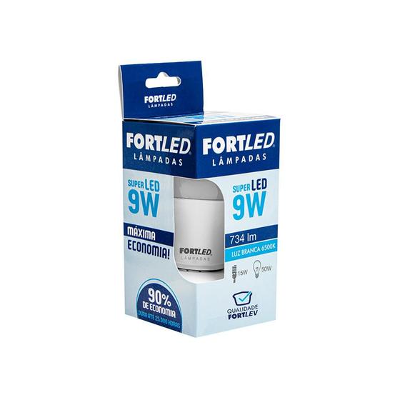 Lampada Led Bulbo E27 09W - Fortled Menor preço em Lampada Led Bulbo E27 09W - Fortled