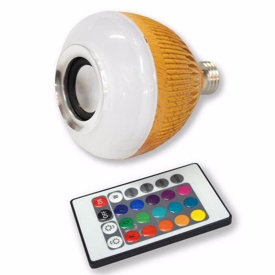 Imagem de Lampada Led Caixa De Som Com Bluetooth Controle Remoto Wj-L2