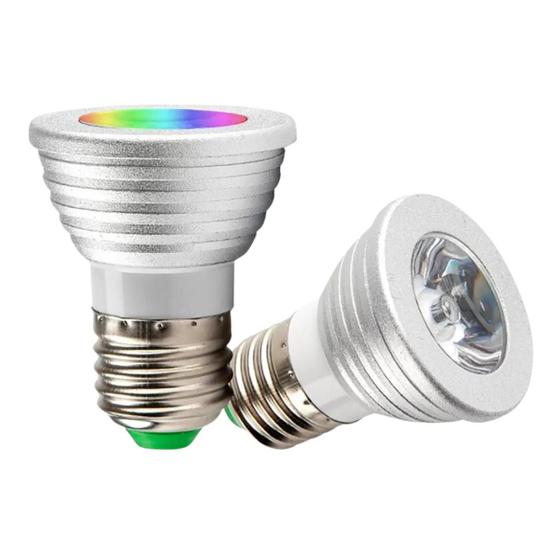 Imagem de Lampada Led Colorida Croica Rgb Controle Remoto Cromoterapia