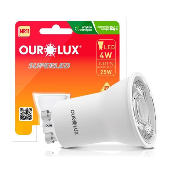 Lâmpada Led Dicroica 4W Bivolt 2700K Luz Amarela Ourolux Menor preço em Lâmpada Led Dicroica 4W Bivolt 2700K Luz Amarela Ourolux