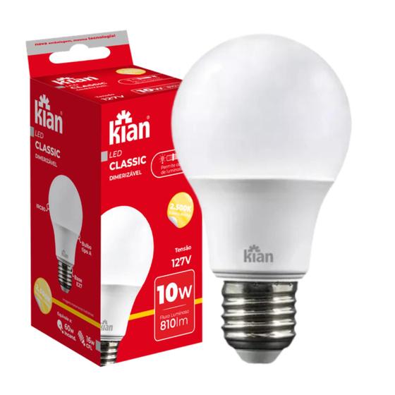 Imagem de Lâmpada Led Dimerizável Bulbo 10W Branca Morna 2700k