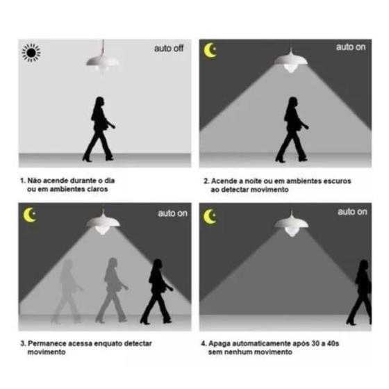 Imagem de Lâmpada Led E27 De Presença Bulbo Luz Fria Bivolt Com Sensor Detecção Automática E Durabilidade