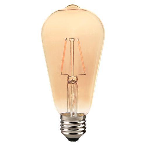 Lâmpada Led Filamento 2W Pera St64 Vintage Retrô Luz Ambar Bivolt Menor preço em Lâmpada Led Filamento 2W Pera St64 Vintage Retrô Luz Ambar Bivolt