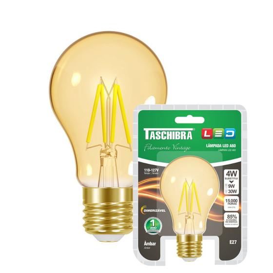 Imagem de Lâmpada Led Filamento A60 E27 Dimerizavel Taschibra