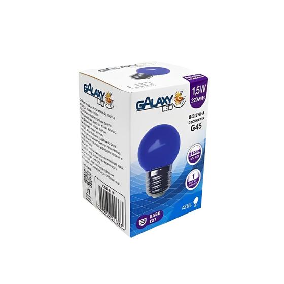 Imagem de Lâmpada LED G45 Mini Bulbo 1,5W  Azul 220V Galaxy