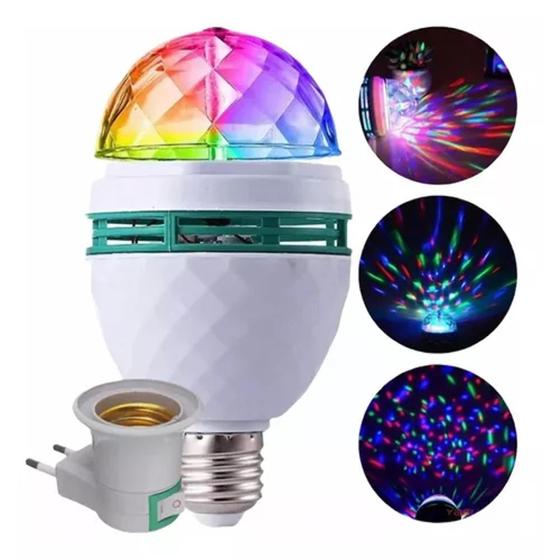 Imagem de Lampada Led Giratória Colorida Rotativa Bola Maluca Efeitos