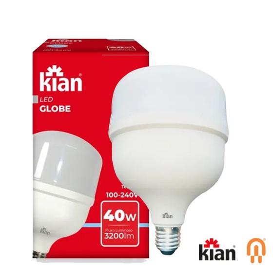 Lâmpada led globe 40w 6500k biv - kian Menor preço em Lâmpada led globe 40w 6500k biv - kian