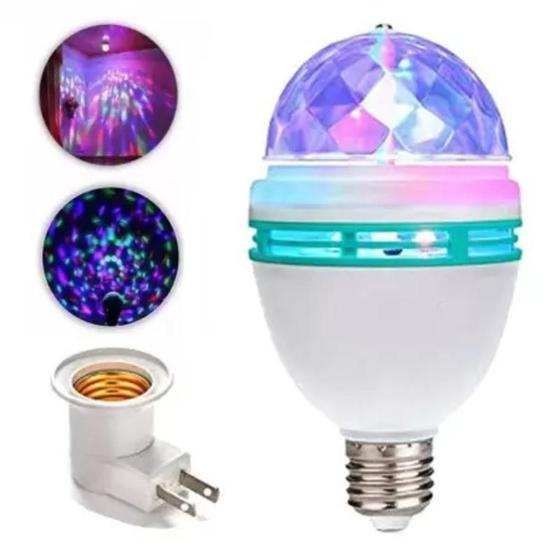 Imagem de Lâmpada Led Globo Colorida Rotativa Giratória Decoração