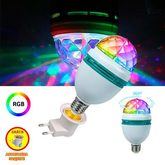 Imagem de Lâmpada Led Globo Colorido Giratório Para Festa Discoteca Dj