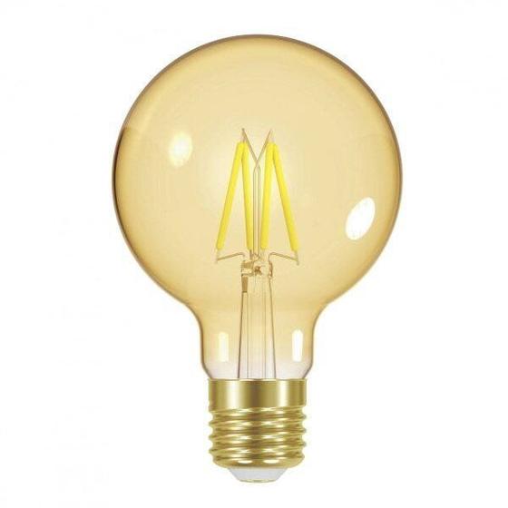 Lâmpada LED Globo Filamento Vintage G80 Taschibra Menor preço em Lâmpada LED Globo Filamento Vintage G80 Taschibra