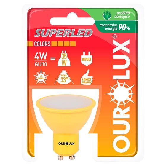 Imagem de Lâmpada LED GU10 04 Watts BIVOLT Amarelo OUROLUX