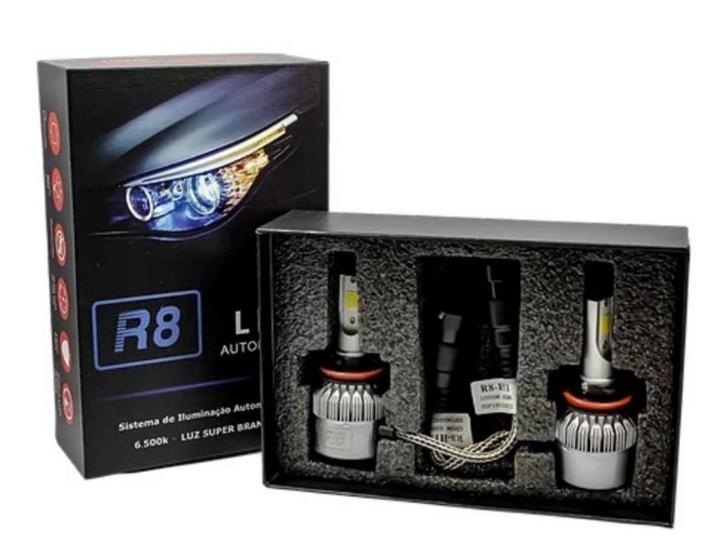 Imagem de Lâmpada led h3 6500k r8 headlight com cooler supe branca