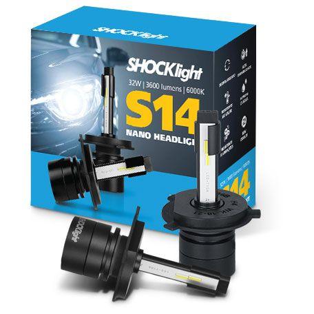 Imagem de Lâmpada led h4 6000k 12v 32w 3600lm shocklight nano s14