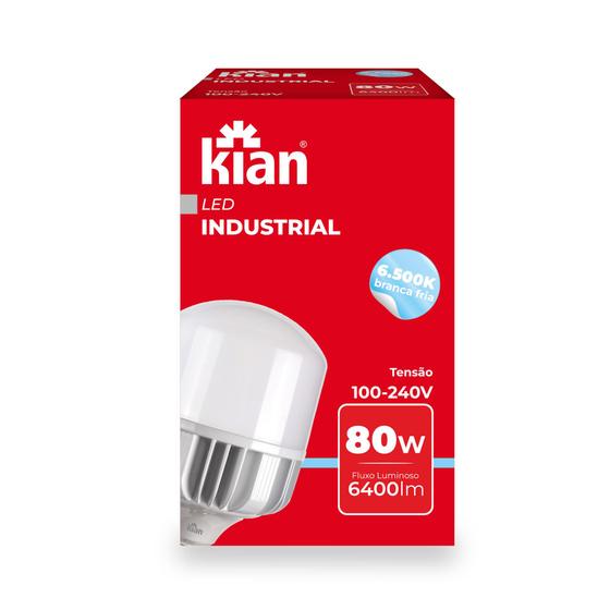 Imagem de Lampada led industrial 80w bocal e-27 biv kian - 6500k branco frio