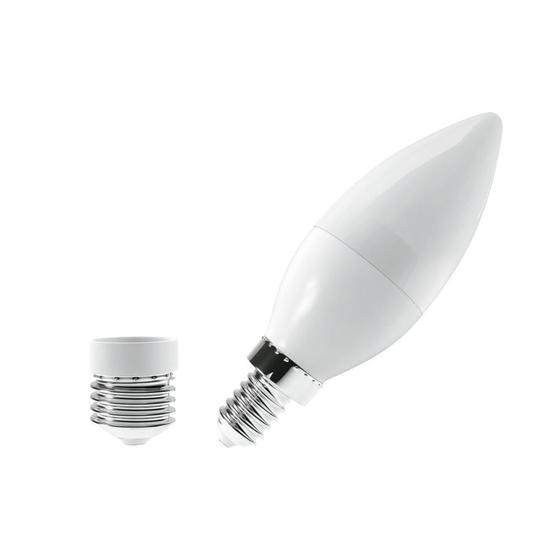 Imagem de Lâmpada LED leitosa vela Luminatti E14 E27 bivolt 6W 6000K branca 400lm