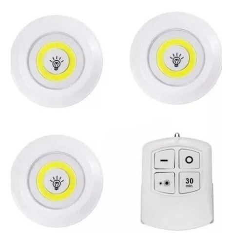 Imagem de Lampada Led Luminaria Sem Fio Com Controle Remoto Kit C/ 3