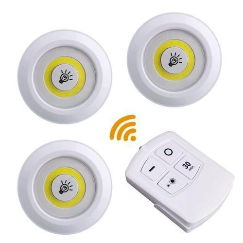 Imagem de Lampada Led Luminaria Sem Fio Com Controle Remoto Kit Com 3