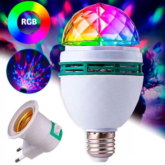 Imagem de Lampada Led Mini Party Light Giratoria Rgb Globo Luz Balada