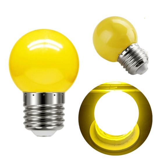 Imagem de Lâmpada Led Modelo Bolinha Led 1w Amarela Rosca E27