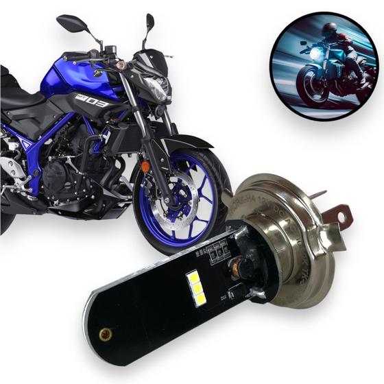 Imagem de Lâmpada Led Moto Yamaha Mt 03 H4 6000k Super Branca