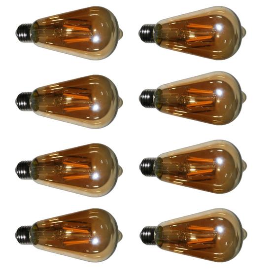 Imagem de Lampada LED Multi Filamento Retro Kit 8 Unidades Bivolt 30W Iluminaçao Decoraçao Casa Jardim Vintage