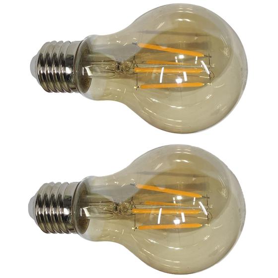 Imagem de Lampada Led Multifilamento 30W Kit 2 Uni Iluminaçao Casa Vintage Decoraçao Sala Quarto Varanda Garagem Trabalho Branco Quente Ambar