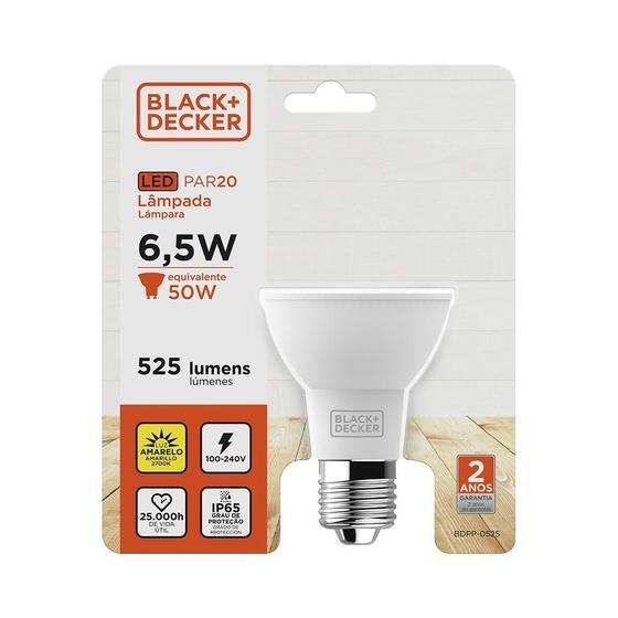 Imagem de Lâmpada Led Par20 100-240V 2700K 7W IRC 80 IP65 Black=Decker