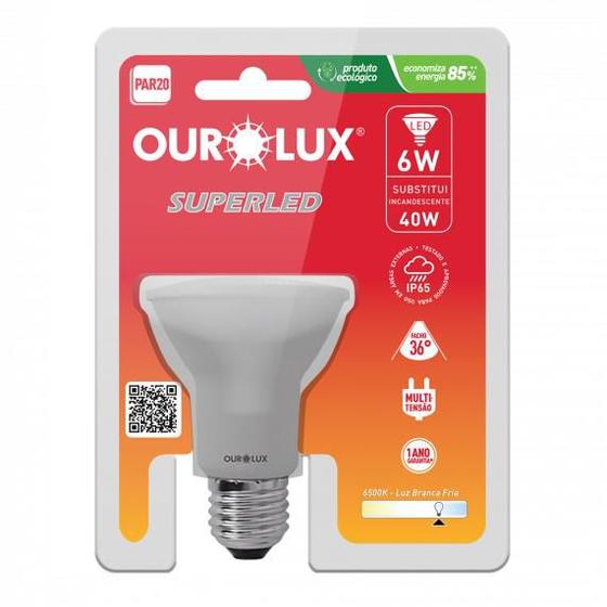 Imagem de Lampada led par20 6w 6.5k ourolux