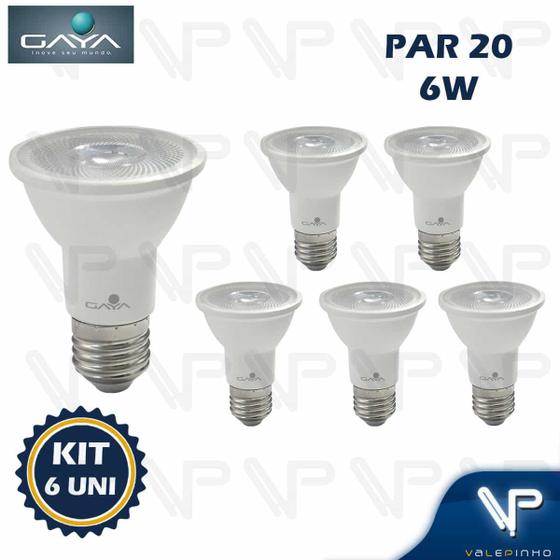 Imagem de Lâmpada led par20 6w 6500k(branco frio)e27 bivolt kit6