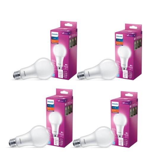 Imagem de Lâmpada LED PHILIPS 40/60/100W equivalente de 3 vias A21 E26 2700K