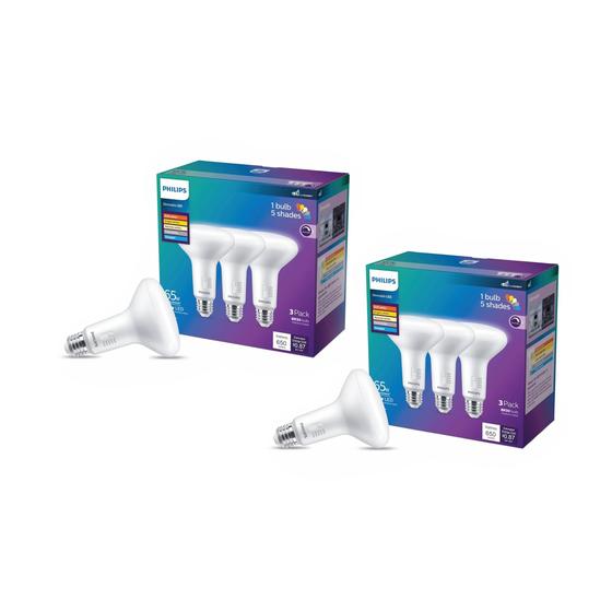 Imagem de Lâmpada LED PHILIPS BR30 65W de substituição 650 lm, 5 CCT, pacote com 6