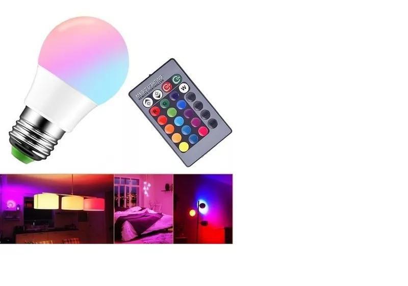 Imagem de Lâmpada Led Rgb 16 Cores Bivolt E27 Com Controle